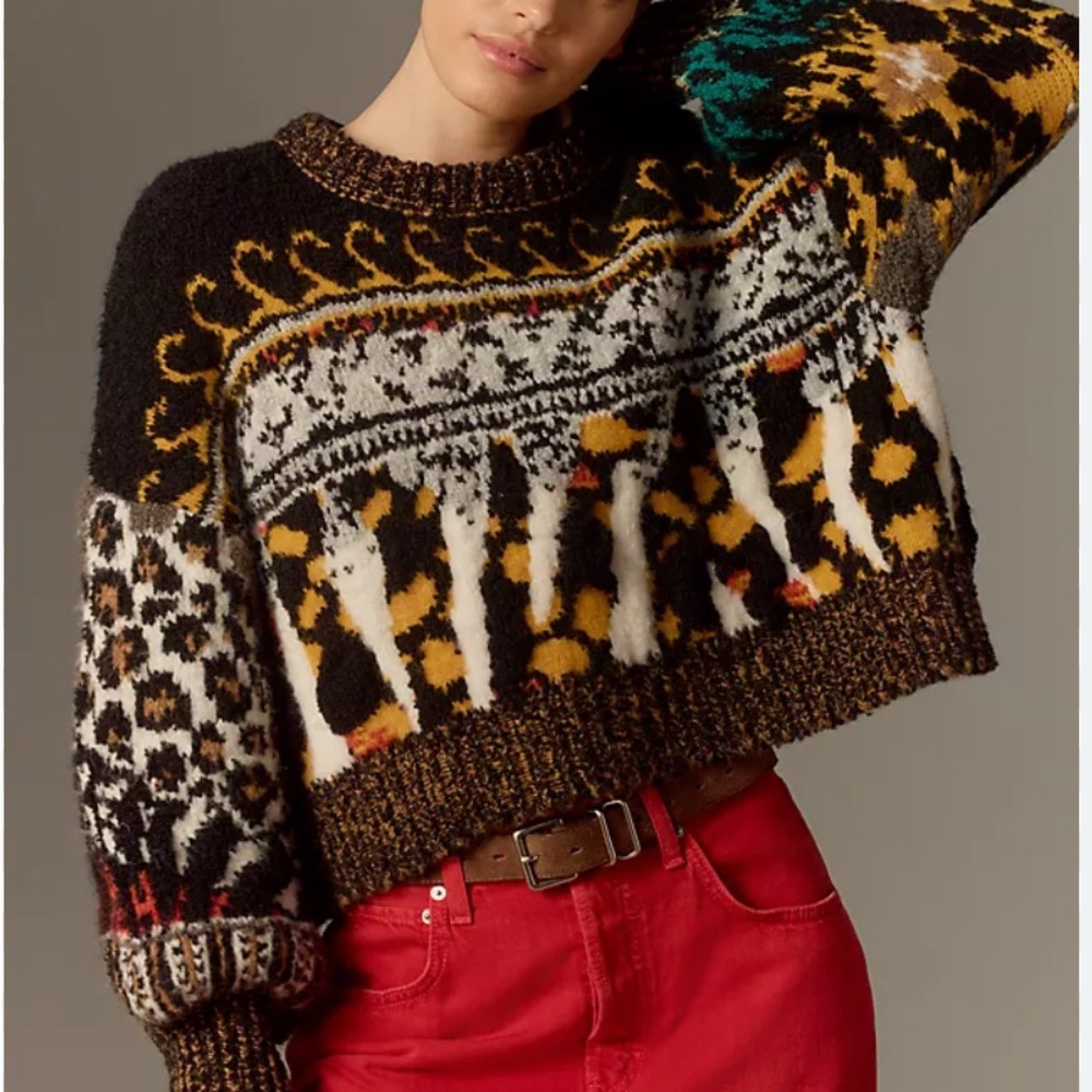 Pilcro Black and Yellow Patterned Sweater